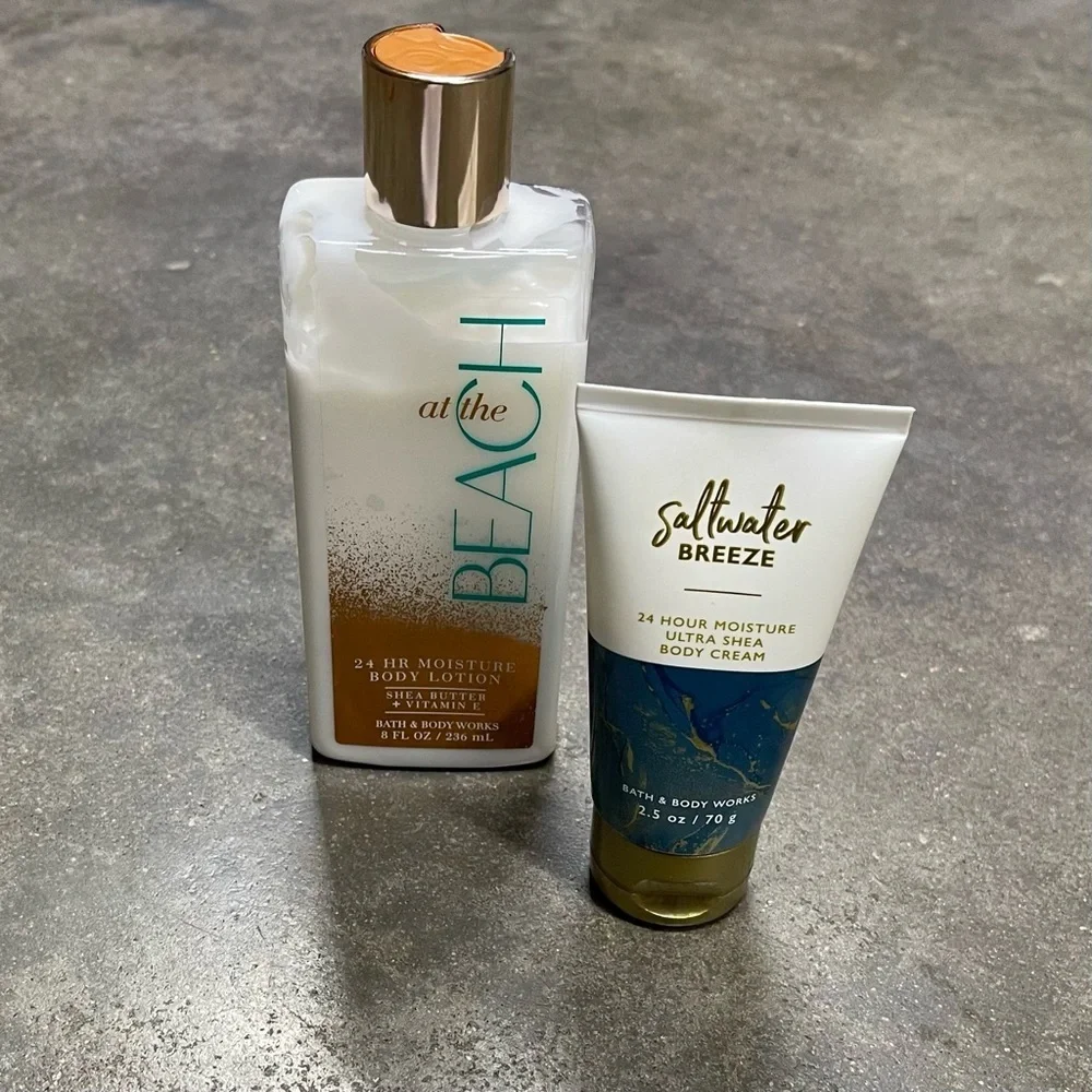 Bath & Body Works Lotion Set At The Beach Saltwater Breeze Summer